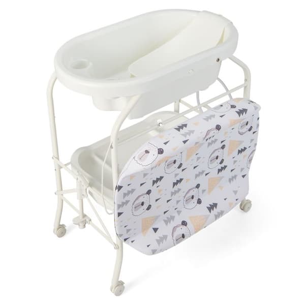 Skötbord för baby, 86x50x104 cm, Vit