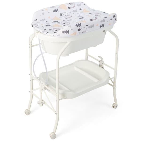 Skötbord för baby, 86x50x104 cm, Vit