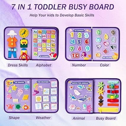 OBOSOE Montessori Busy Board 1-4-vuotiaille lapsille, aktiviteetti- ja kehittäviä leluja lapsille