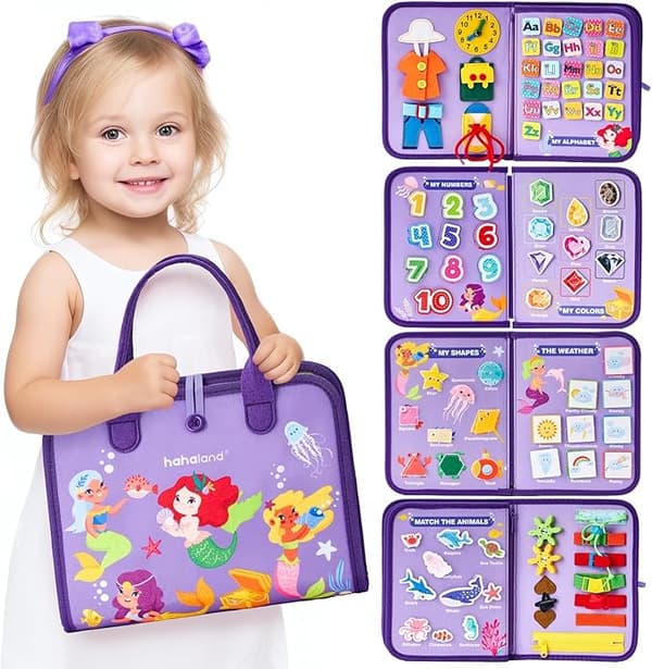 OBOSOE Montessori Busy Board 1-4-vuotiaille lapsille, aktiviteetti- ja kehittäviä leluja lapsille
