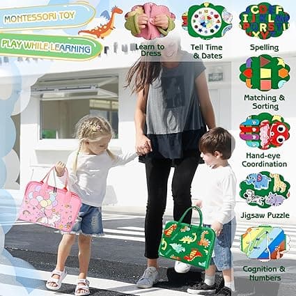 OBOSOE Montessori Busy Board 1-4-vuotiaille lapsille, aktiviteetti- ja kehittäviä leluja lapsille