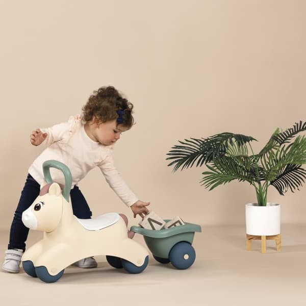 SMOBY Lille Første Ridelegetøjspony med Trailer