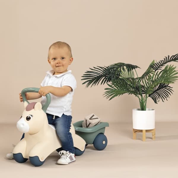 SMOBY Lille Første Ridelegetøjspony med Trailer