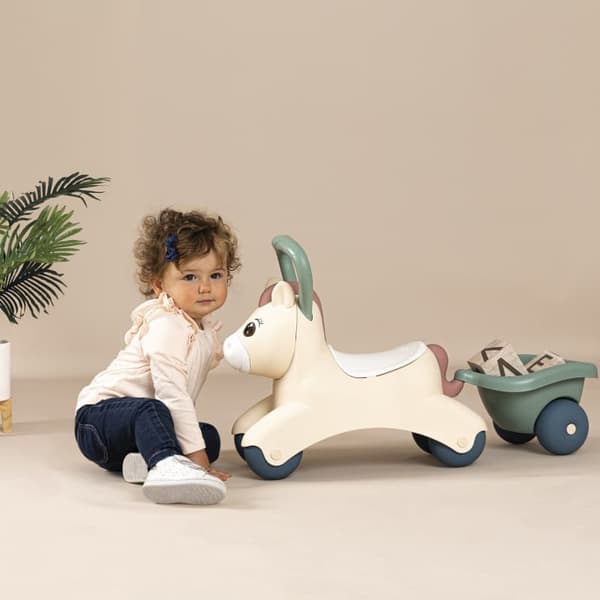 SMOBY Lille Første Ridelegetøjspony med Trailer
