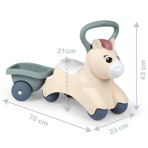 SMOBY Lille Første Ridelegetøjspony med Trailer