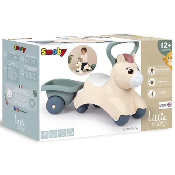 SMOBY Lille Første Ridelegetøjspony med Trailer