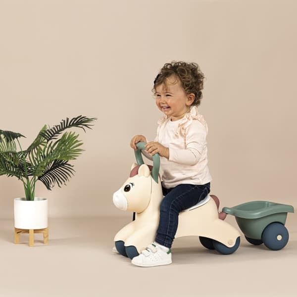 SMOBY Lille Første Ridelegetøjspony med Trailer