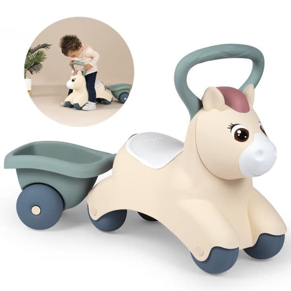 SMOBY Lille Første Ridelegetøjspony med Trailer