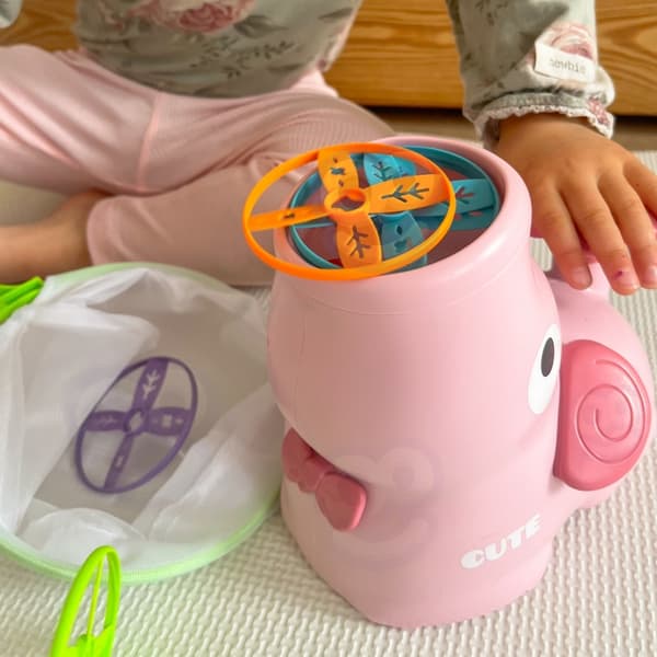 WOOPIE Arkadespil Catch Frisbee Disc Launcher Pink
