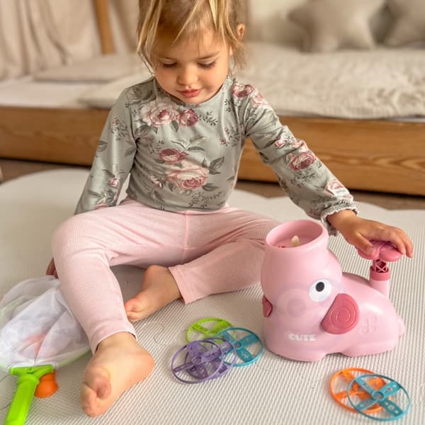 WOOPIE Arkadespil Catch Frisbee Disc Launcher Pink