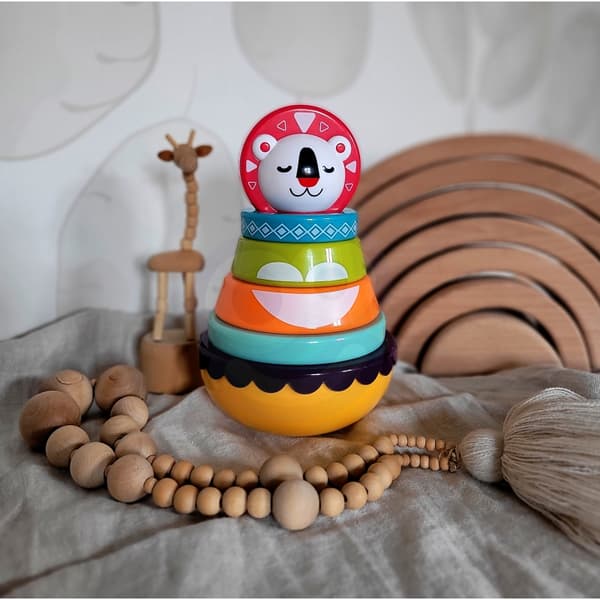 WOOPIE BABY sanselegetøjspuslespil i pyramideform til babyer – 6 brikker