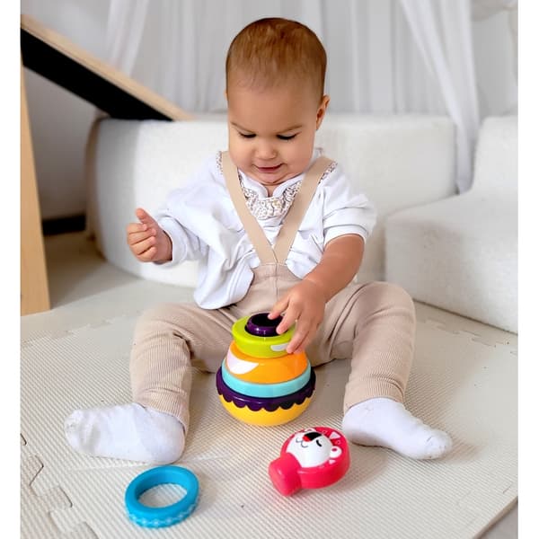 WOOPIE BABY sanselegetøjspuslespil i pyramideform til babyer – 6 brikker