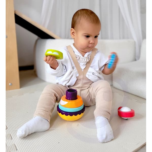 WOOPIE BABY sanselegetøjspuslespil i pyramideform til babyer – 6 brikker