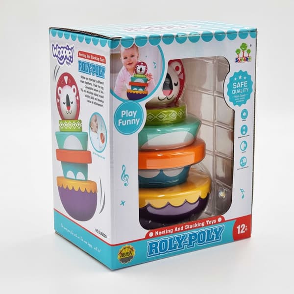 WOOPIE BABY sanselegetøjspuslespil i pyramideform til babyer – 6 brikker