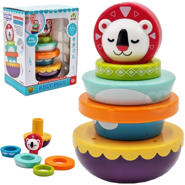 WOOPIE BABY sanselegetøjspuslespil i pyramideform til babyer – 6 brikker