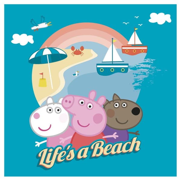 Puristettu lasten pyyhe 30x30 Peppa Pig loma