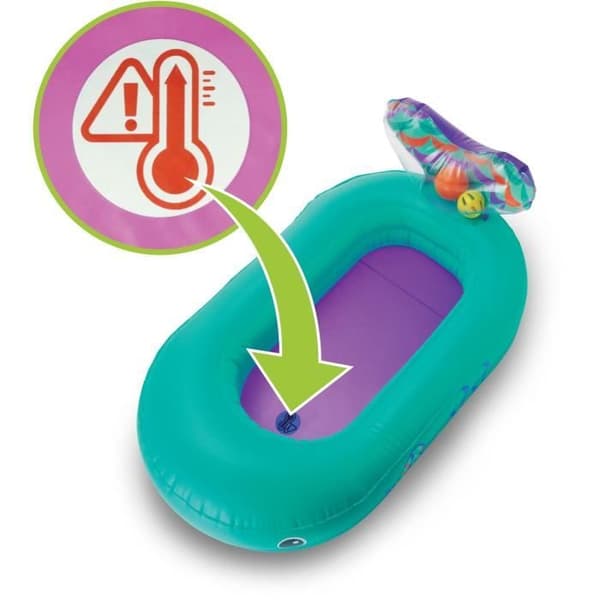 Uppblåsbart valbadkar - Med lekbollar och inbyggd termometer - 76,2 x 45,7 cm - Blå - INFANTINO