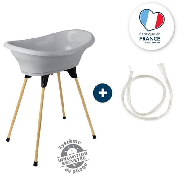 THERMOBABY Badset VASCO Charm grå: badkar + fötter + avloppsrör