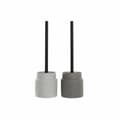 Miniatyrbillede 1 af 3: Toilet Brush DKD Home Decor Light grey Dark grey Steel Stoneware Scandi 10 x 10 x 39 cm (2 Units)