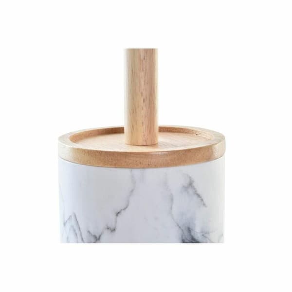 Toilet Brush DKD Home Decor White Natural Metal Resin Natural rubber Marble Scandi 30 x 40 cm 10,3 x 10,3 x 38 cm