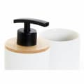 Pikkukuva 2 / 2: Bath Set DKD Home Decor White White/Black Metal Bamboo Stoneware Scandinavian 30 x 40 cm 8 x 8 x 18 cm (2 Units)