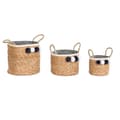 Pikkukuva 1 / 4: Basket set DKD Home Decor Natural Fibre Pompoms 40 x 40 x 35 cm 41 x 37 x 36 cm