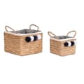 Miniatyrbild 1 av 3: Basket set DKD Home Decor Natural Fibre Pompoms 33 x 33 x 25 cm