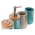 Pikkukuva 3 / 3: Bath Set Home ESPRIT Beige Turquoise Bamboo ABS Dolomite 9 x 8,5 x 19 cm (2 Units)