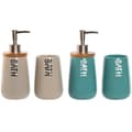 Pikkukuva 1 / 3: Bath Set Home ESPRIT Beige Turquoise Bamboo ABS Dolomite 9 x 8,5 x 19 cm (2 Units)