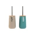 Miniatyrbillede 1 af 3: Toilet Brush Home ESPRIT Beige Turquoise Bamboo Stainless steel Dolomite 12,2 x 12,2 x 35,2 cm (2 Units)