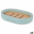 Pikkukuva 1 / 4: Soap dish Berilo B5456BC-4 - 457 Blue Resin Bamboo 12,5 x 2,5 x 8,5 cm (6 Units)