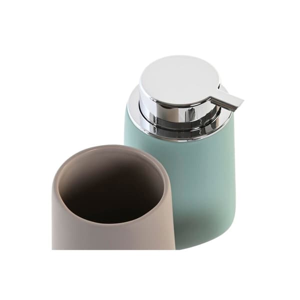 Soap Dispenser DKD Home Decor 9 x 9 x 14,5 cm Beige Mint ABS Dolomite (2 Units)