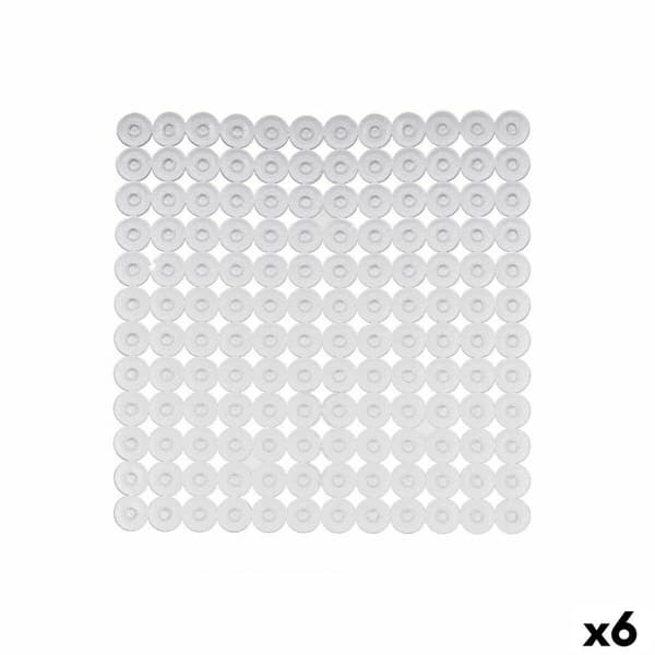 Non-slip Shower Mat Transparent PVC 54 x 54 x 1 cm (6 Units)