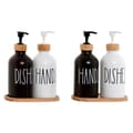 Pikkukuva 1 / 3: Soap Dispenser Home ESPRIT White Black Bamboo Crystal 350 ml 15,5 x 8 x 19 cm (2 Units)