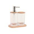 Miniatyrbild 1 av 5: Bath Set Home ESPRIT Transparent Natural Bamboo Aluminium polystyrene 16 x 9 x 18 cm