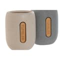 Pikkukuva 2 / 3: Toothbrush Holder Home ESPRIT Grey Cream Dolomite 8,5 x 7 x 11 cm (2 Units)