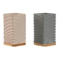 Miniatyrbild 1 av 3: Toothbrush Holder Home ESPRIT Grey Cream Bamboo Dolomite 7 x 7 x 12 cm (2 Units)