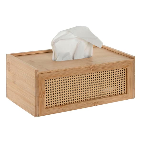 Handkerchief or scarf box Home ESPRIT Bamboo Rattan 25 x 13 x 10 cm