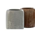 Miniatyrbillede 2 af 3: Glass Home ESPRIT Brown Grey Stoneware 8,5 x 8,5 x 10 cm (2 Units)