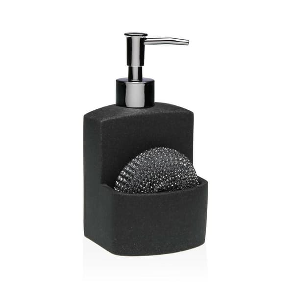 Soap Dispenser Versa Black Resin Ceramic Minimalist