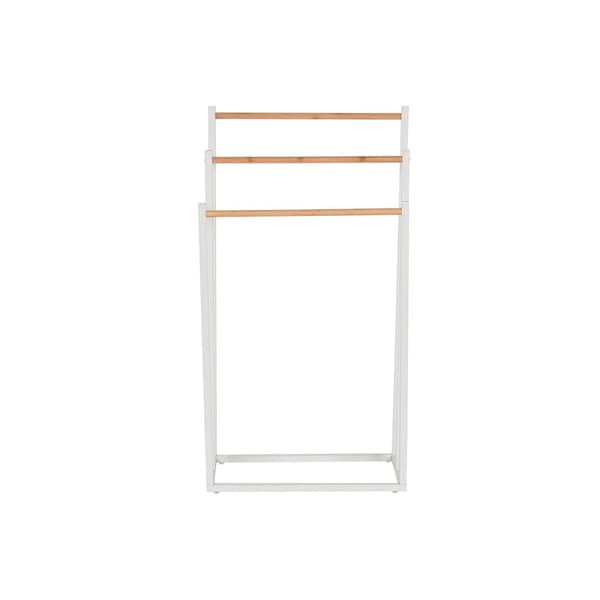 Free-Standing Towel Rack Home ESPRIT White Natural Metal Bamboo 45 x 22 x 85 cm