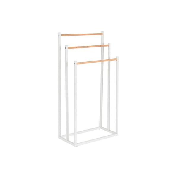 Free-Standing Towel Rack Home ESPRIT White Natural Metal Bamboo 45 x 22 x 85 cm