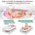 Miniatyrbild 4 av 4: LZQ Babybadkar - Vikbart - med dräneringsnät - med badmatta - Lämplig för bebisar 0-8 år - Rosa