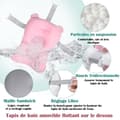Miniatyrbild 2 av 4: LZQ Babybadkar - Vikbart - med dräneringsnät - med badmatta - Lämplig för bebisar 0-8 år - Rosa