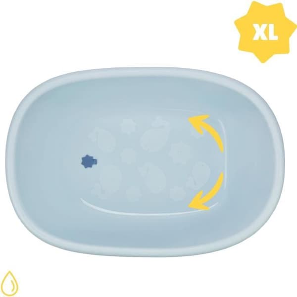 Badabulle Whale Baby Bath, Tillverkat i Europa, Kan innehålla en hängmatta eller en badstol, Från födseln till 24 månader