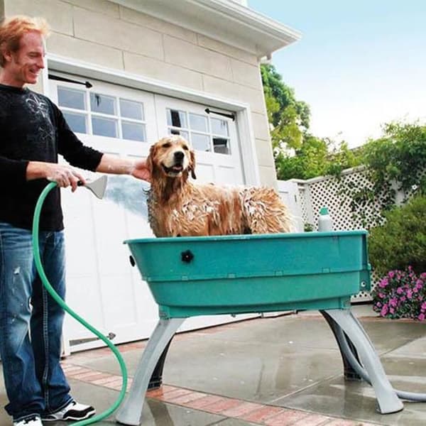 Booster Bath BOOSTERBATH Bärbart husdjursbadkar i polypropen (MEDIUM) BLÅT