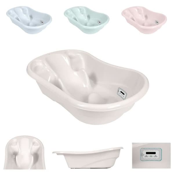 Kikkaboo badkar för bebisar Hippo, anatomisk, 94 cm, integrerad termometer [Beige]