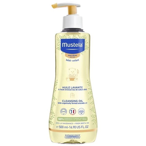 Närande rengöringsolja - MUSTELA - BABY - Torr hud - Ekologisk avokado - 500ml
