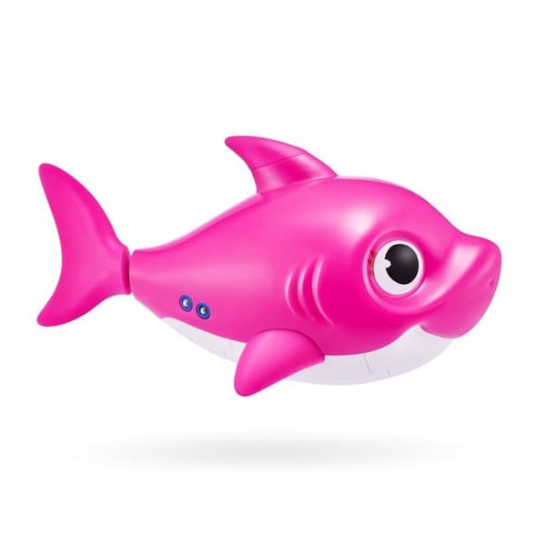 Robo alive - 71109D-2023 - ZURU Badleksak Babyhaj med Batteri för att Sjunga och Simma (Rosa Mommy Shark)