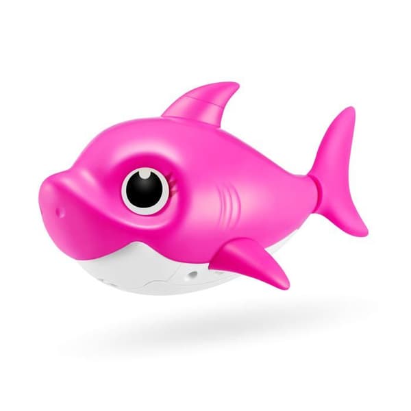 Robo alive - 71109D-2023 - ZURU Badleksak Babyhaj med Batteri för att Sjunga och Simma (Rosa Mommy Shark)